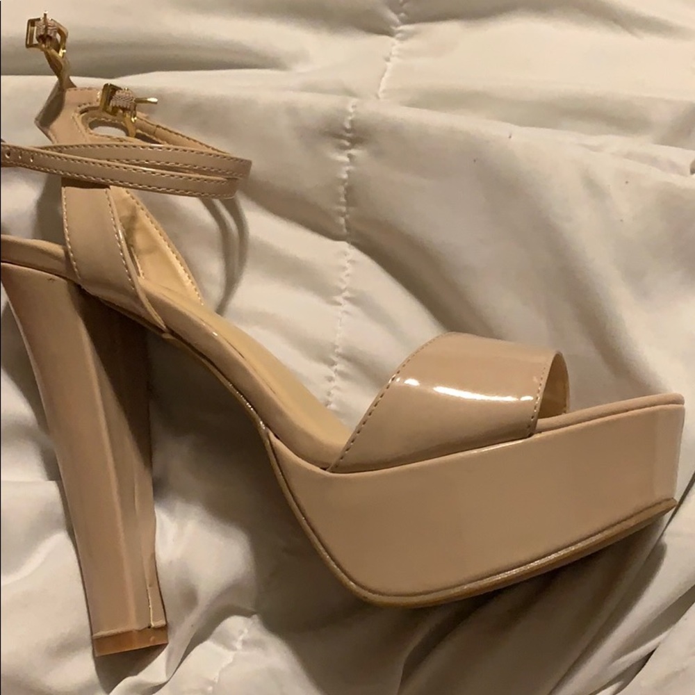 Beige high heels